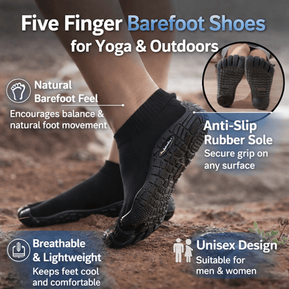 Five Finger Barefoot Shoes for Yoga & Outdoor Sports | Flexible, Breathable Comfort