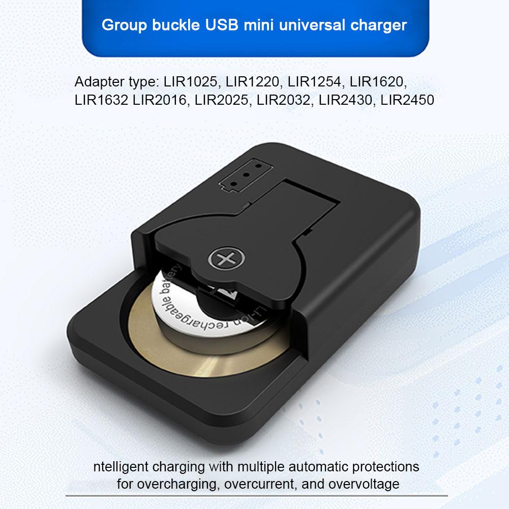 Mini Coin Cell Battery Charger with LED Indicator Universal Portable Button Battery Charger