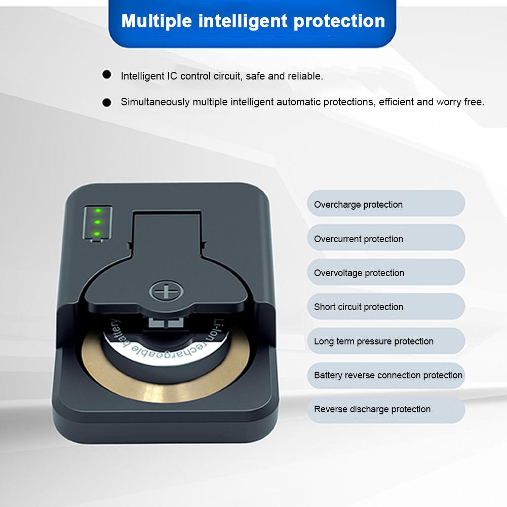 Mini Coin Cell Battery Charger with LED Indicator Universal Portable Button Battery Charger