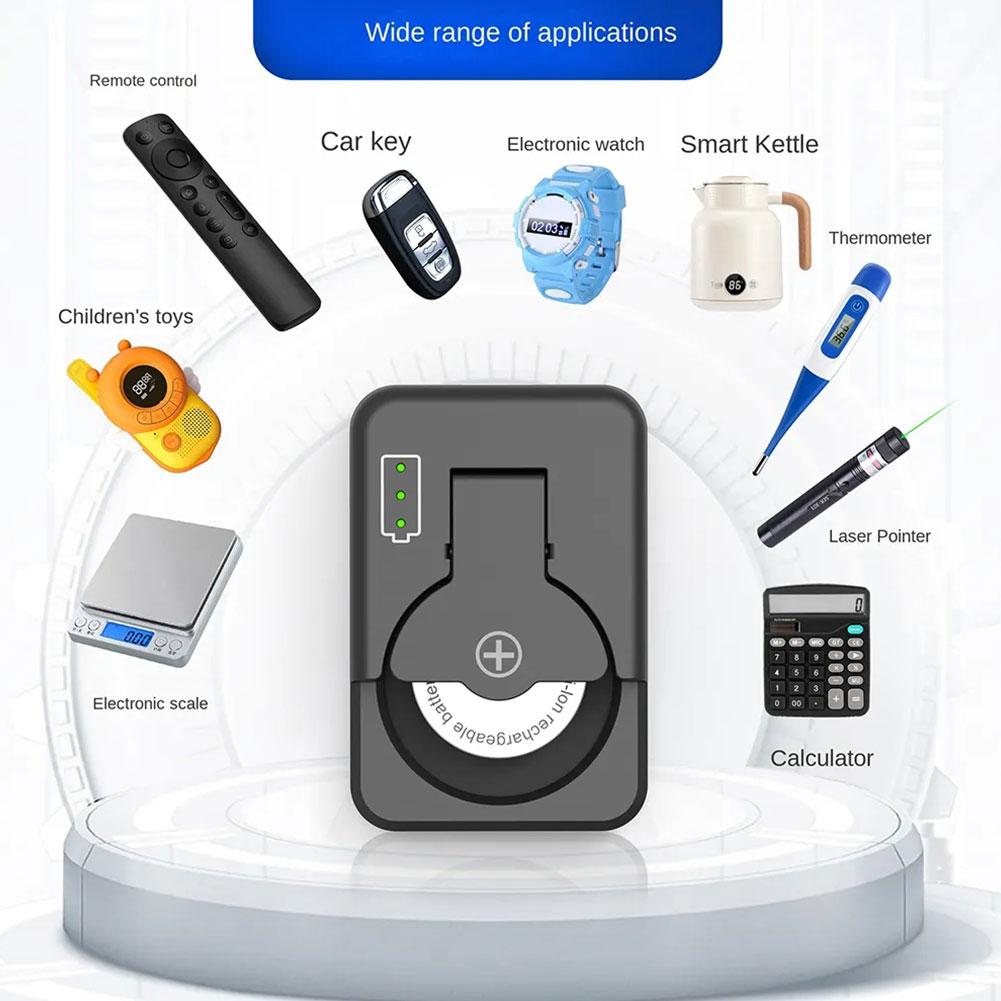 Mini Coin Cell Battery Charger with LED Indicator Universal Portable Button Battery Charger