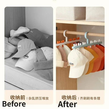 6 Clip Hat Socks Organizer Rack Multifunction Closet Hanger