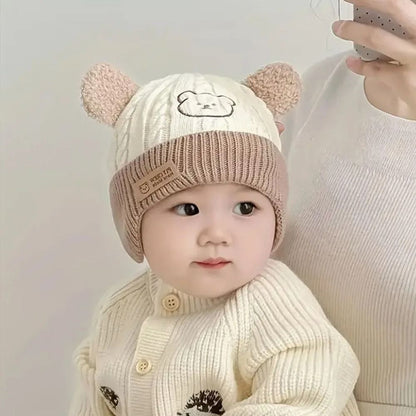 Baby Bear Knit Hat with Ears and Soft Earflap Cap for Boys & Girls