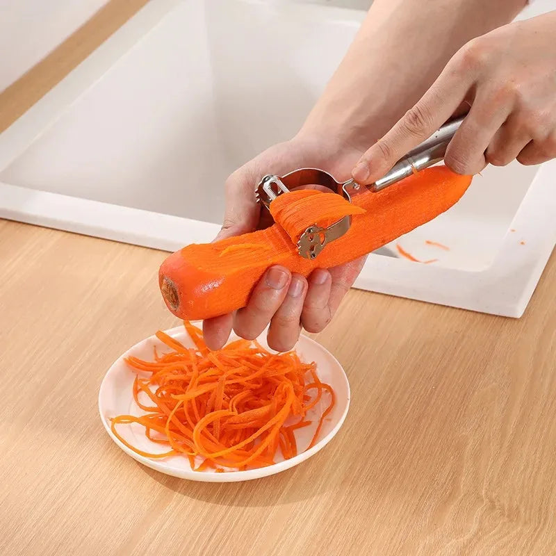 Stainless Steel Multifunctional Peeler & Grater for Fruits and Vegetables Julienne Slice and Grate with Ease