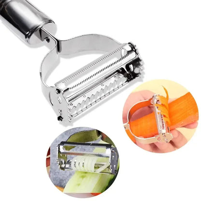 Stainless Steel Multifunctional Peeler & Grater for Fruits and Vegetables Julienne Slice and Grate with Ease