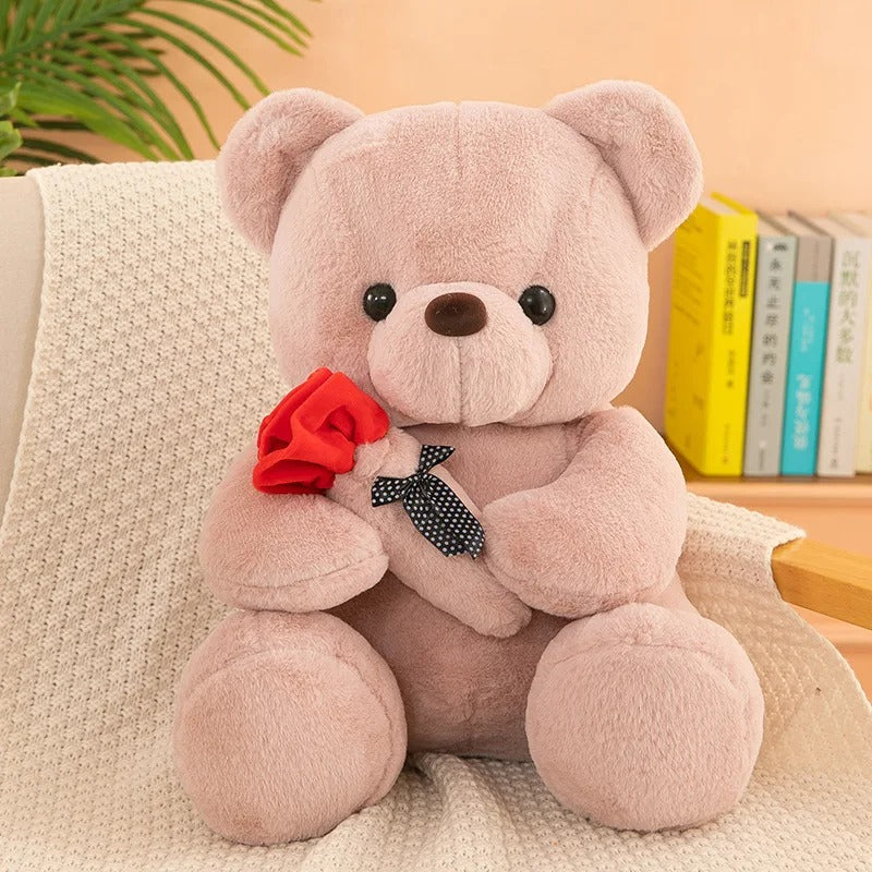 Romantic Valentine's Day Teddy Bear with Roses, Perfect Gift for Her