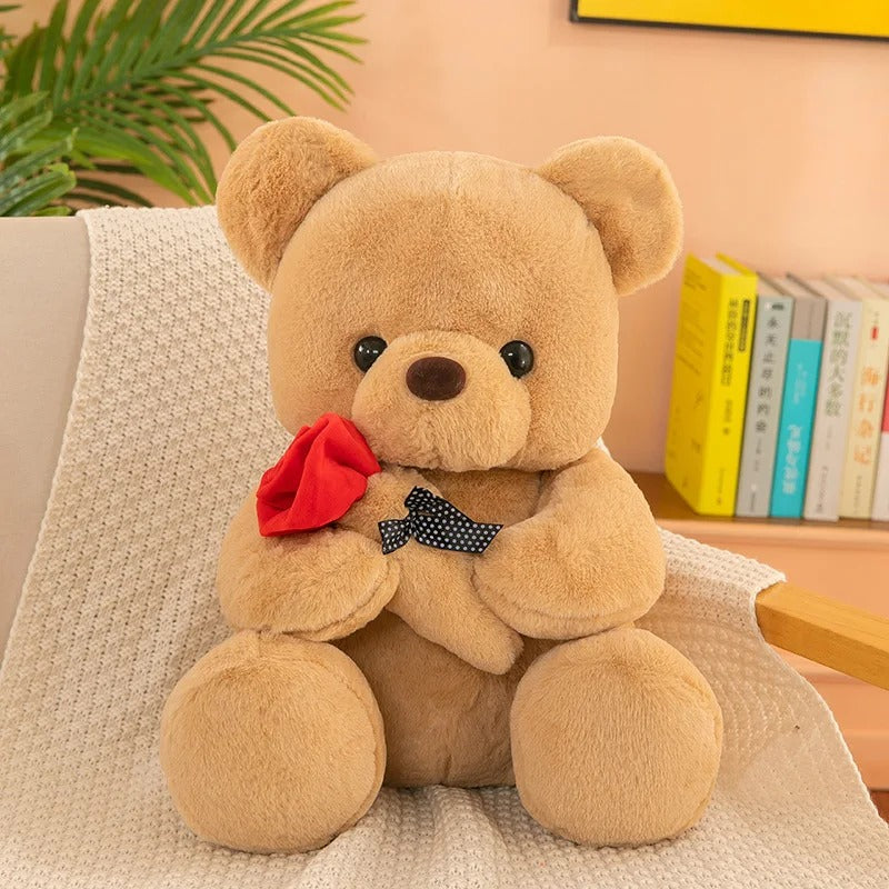 Romantic Valentine's Day Teddy Bear with Roses, Perfect Gift for Her