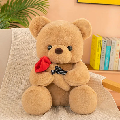Romantic Valentine's Day Teddy Bear with Roses, Perfect Gift for Her