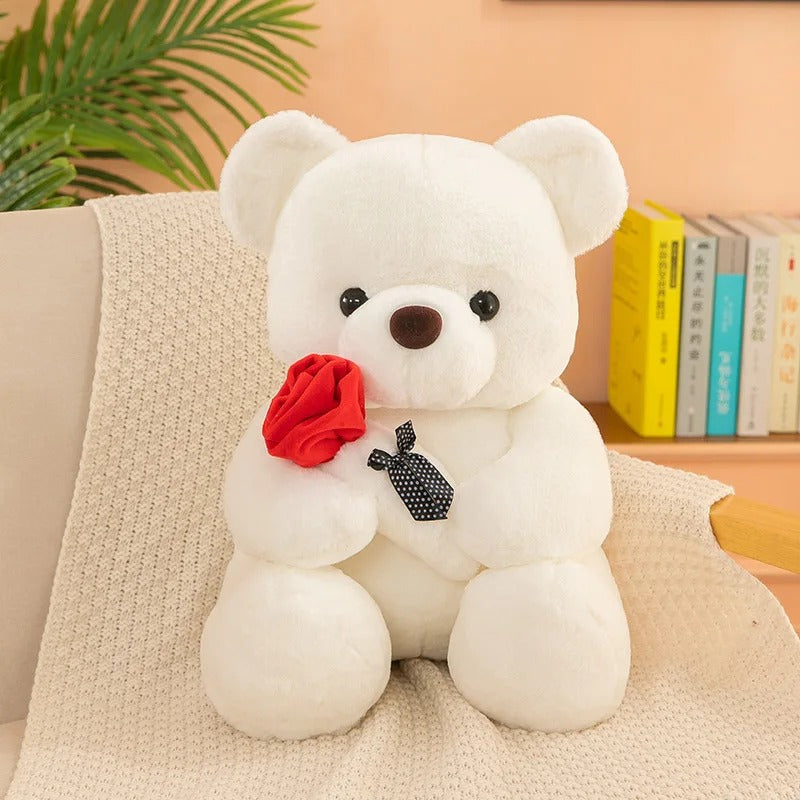 Romantic Valentine's Day Teddy Bear with Roses, Perfect Gift for Her