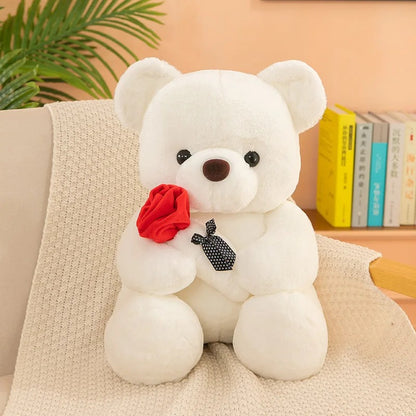 Romantic Valentine's Day Teddy Bear with Roses, Perfect Gift for Her