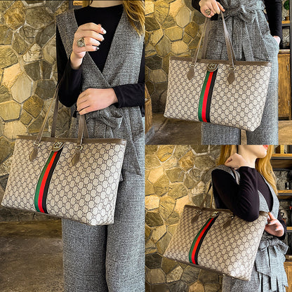 Large Capacity Light Luxury Women's Tote Bag Versatile Fashionable Commuter & Mommy Shoulder Bag