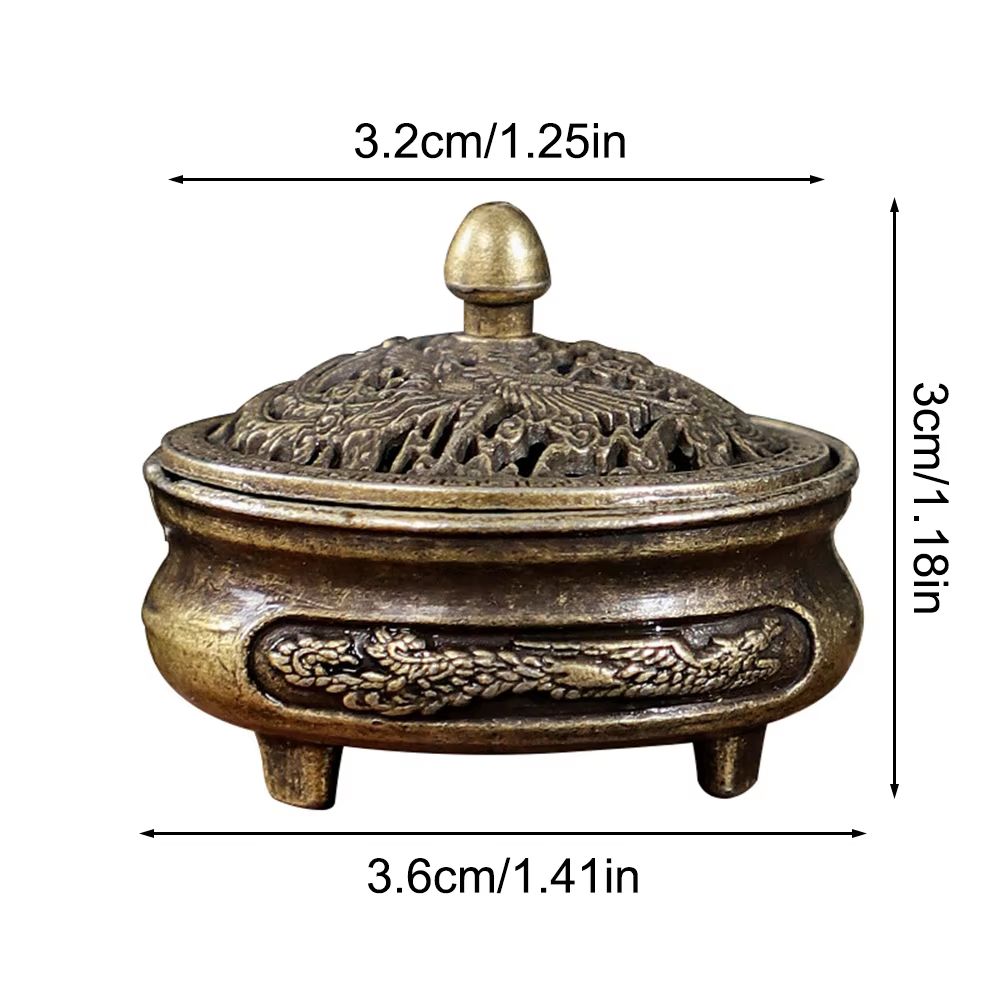 Longfeng Mini Incense Burner Three Leg Aromatherapy Stove with Non Stick Tray