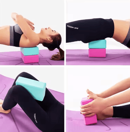FlexSupport EVA Yoga Blocks Set Lightweight Yoga Blocks for Stability and Deep Stretching