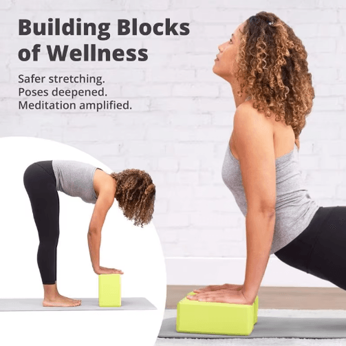 FlexSupport EVA Yoga Blocks Set Lightweight Yoga Blocks for Stability and Deep Stretching