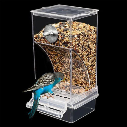 CleanSeed Acrylic No Mess Bird Feeder for Parakeets and Small Birds
