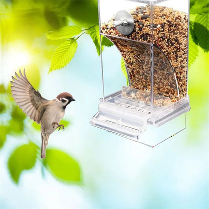 CleanSeed Acrylic No Mess Bird Feeder for Parakeets and Small Birds