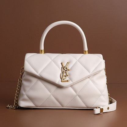 High-End Diamond Grid Handbag, Fashionable Chain Shoulder & Crossbody Bag