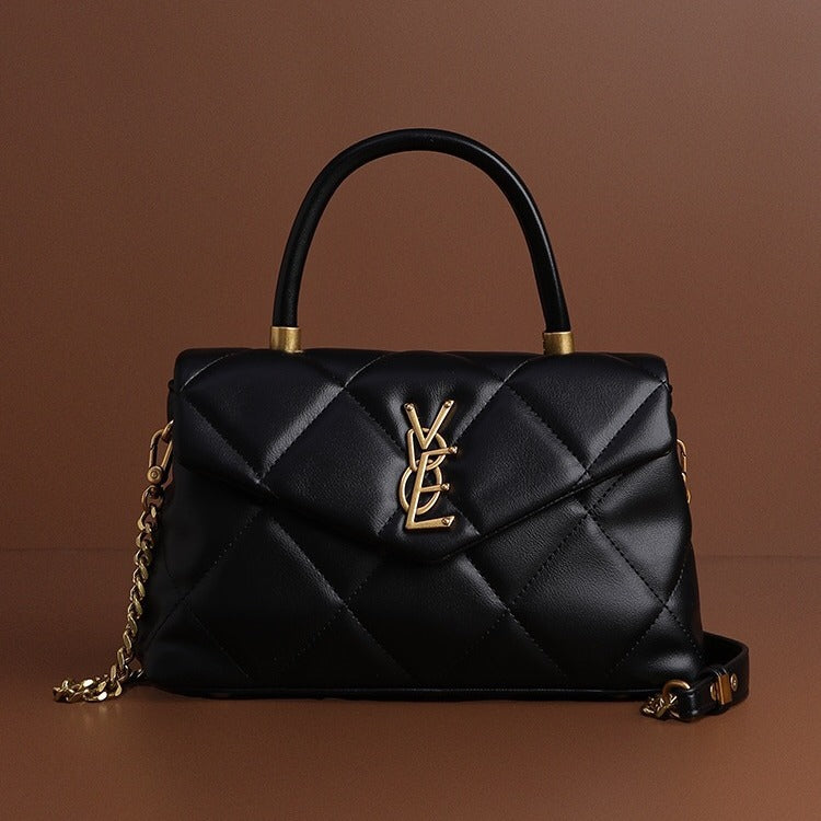 High-End Diamond Grid Handbag, Fashionable Chain Shoulder & Crossbody Bag