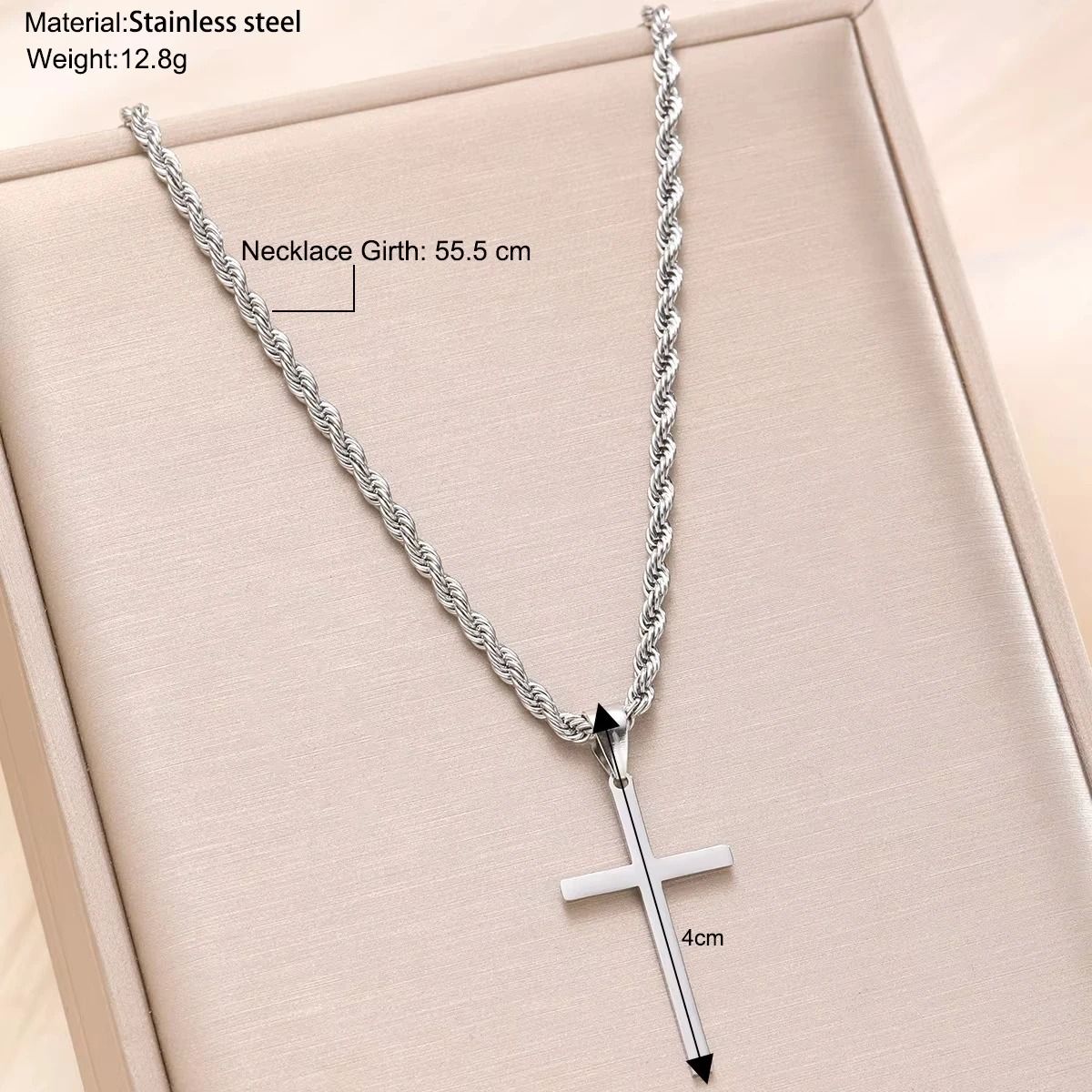 Minimalist Gold Cross Necklace Set for Men and Women Matching Couple Pendant Jewelry
