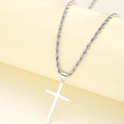Minimalist Gold Cross Necklace Set for Men and Women Matching Couple Pendant Jewelry