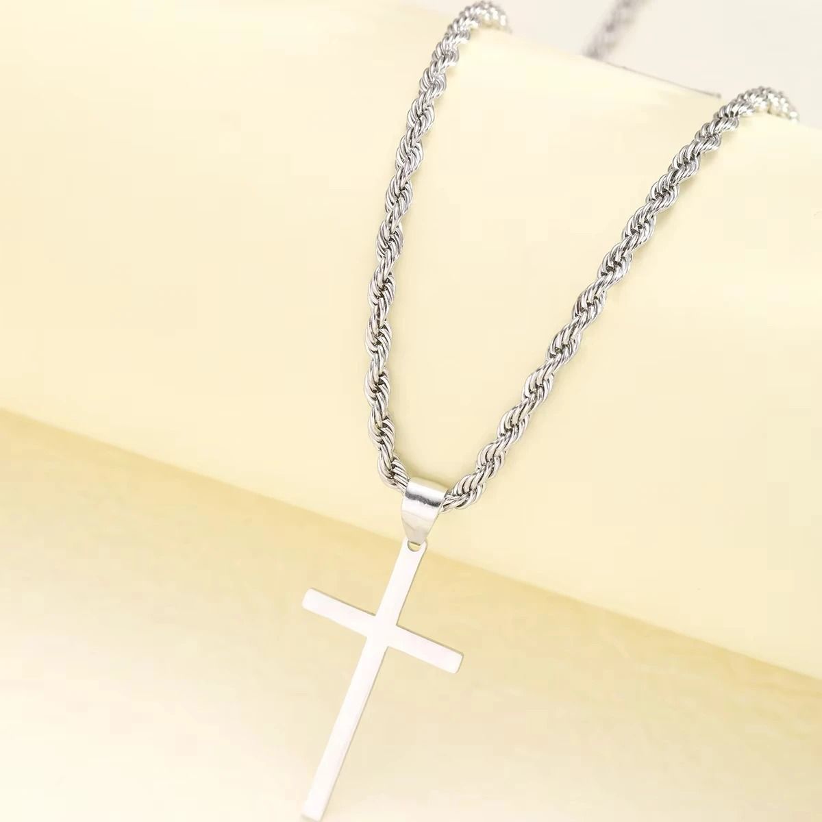 Minimalist Gold Cross Necklace Set for Men and Women Matching Couple Pendant Jewelry