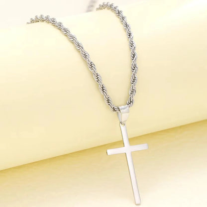 Minimalist Gold Cross Necklace Set for Men and Women Matching Couple Pendant Jewelry
