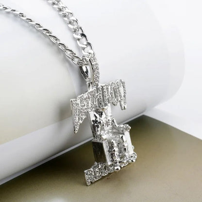 Iced Out Prisoner Pendant Necklace AAA Zircon Hip Hop Statement Chain