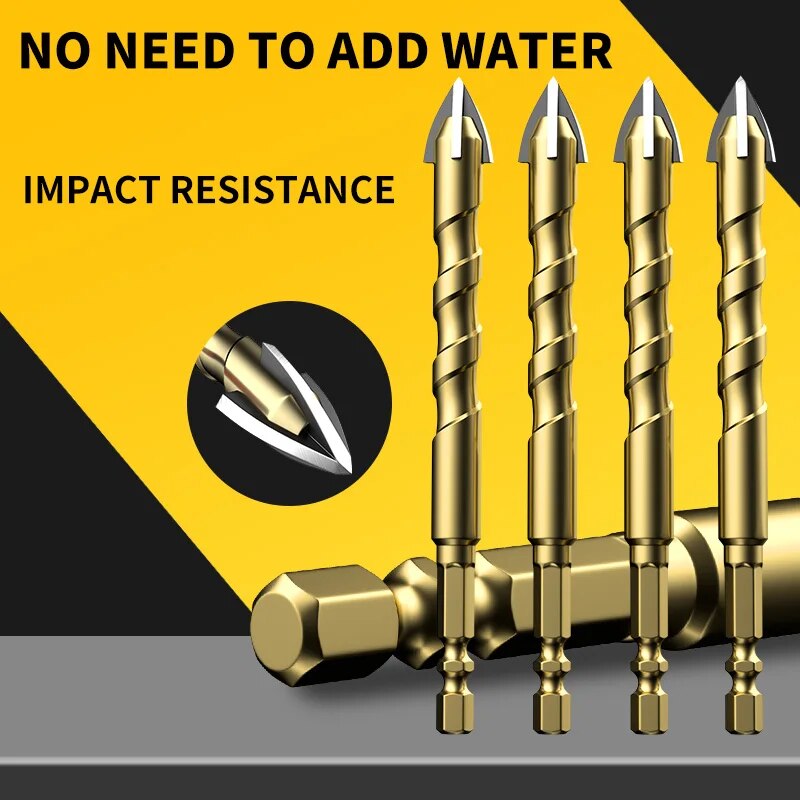 Tungsten Carbide Tile Drill Bit Set for Glass, Concrete, and Ceramic Tiles