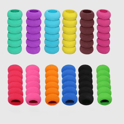 30PCS Soft Sponge Pencil Grips for Kids – Anti-Slip Handwriting & Finger Support Set