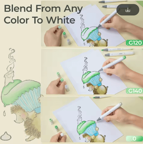 Ohuhu Honolulu Colorless Blender Markers (6-Pack) – Alcohol-Based No.0 Blender Pens