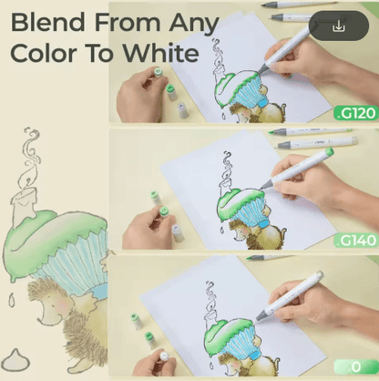 Ohuhu Honolulu Colorless Blender Markers (6-Pack) – Alcohol-Based No.0 Blender Pens