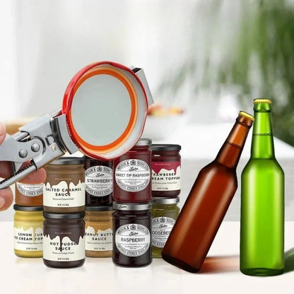 Heavy Duty Stainless Steel Adjustable Bottle Jar Can Opener Easy Grip Kitchen Tool for Effortless Opening