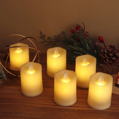 6-Piece Flickering Flameless LED Candle Set – Battery Operated Electric Candles for Weddings, Home & Table Decor
