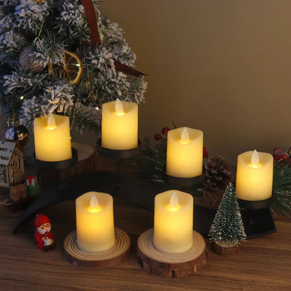 6-Piece Flickering Flameless LED Candle Set – Battery Operated Electric Candles for Weddings, Home & Table Decor