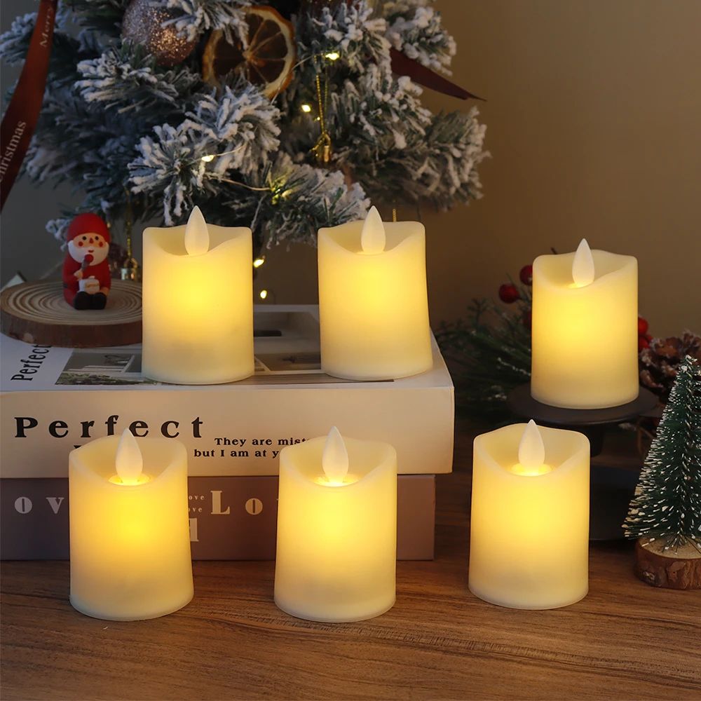 6-Piece Flickering Flameless LED Candle Set – Battery Operated Electric Candles for Weddings, Home & Table Decor