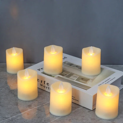 6-Piece Flickering Flameless LED Candle Set – Battery Operated Electric Candles for Weddings, Home & Table Decor