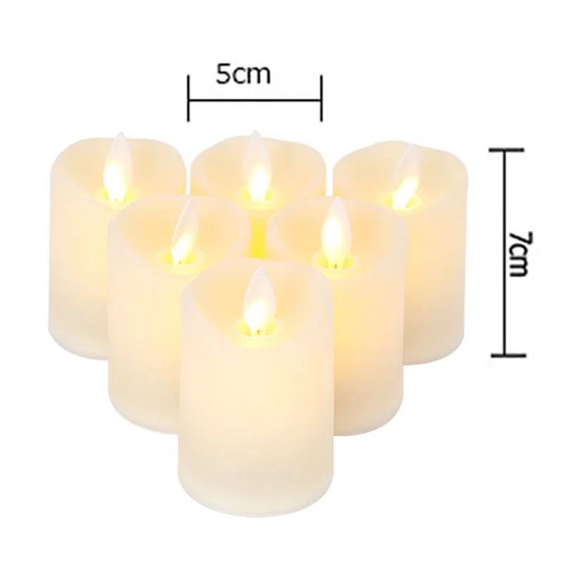 6-Piece Flickering Flameless LED Candle Set – Battery Operated Electric Candles for Weddings, Home & Table Decor