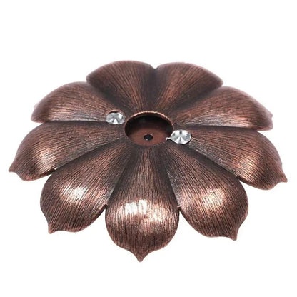 Lotus Alloy Incense Burner Plate Bronze Stick Holder for Meditation and Home Decor