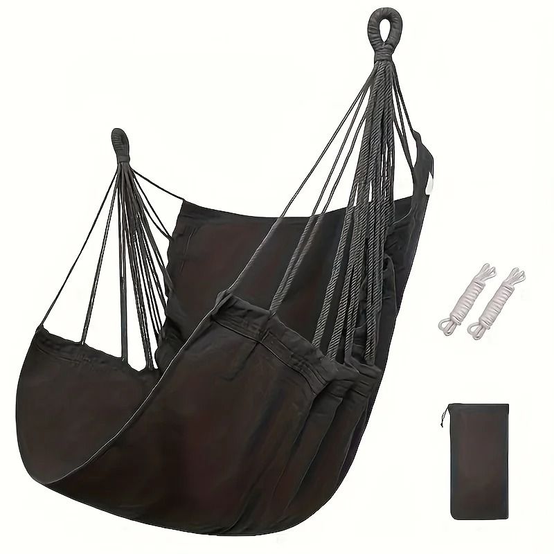 Hammock Chair Hanging Swing Chair Portable Outdoor Fabric Seat with Storage Bag