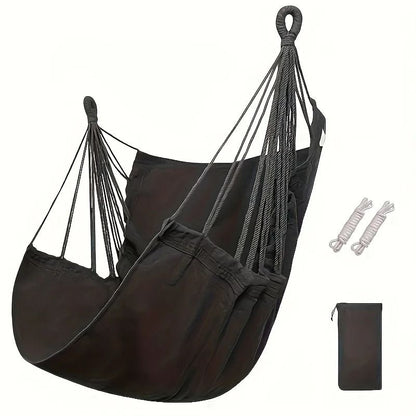 Hammock Chair Hanging Swing Chair Portable Outdoor Fabric Seat with Storage Bag