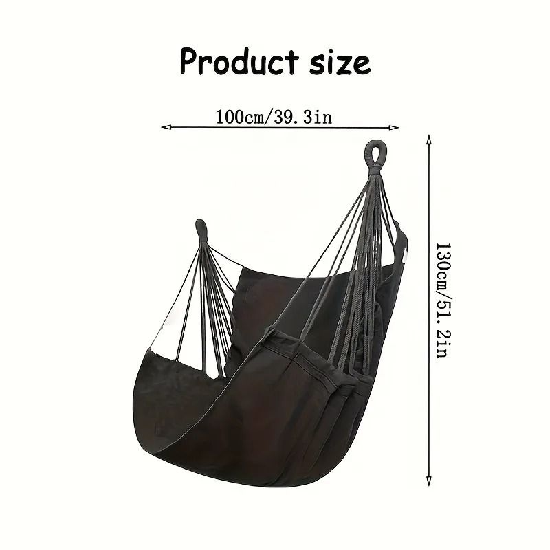 Hammock Chair Hanging Swing Chair Portable Outdoor Fabric Seat with Storage Bag