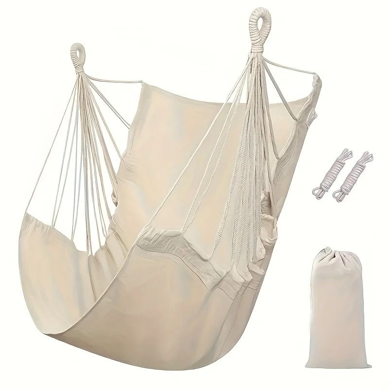 Hammock Chair Hanging Swing Chair Portable Outdoor Fabric Seat with Storage Bag