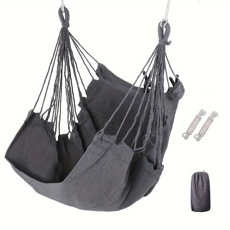 Hammock Chair Hanging Swing Chair Portable Outdoor Fabric Seat with Storage Bag