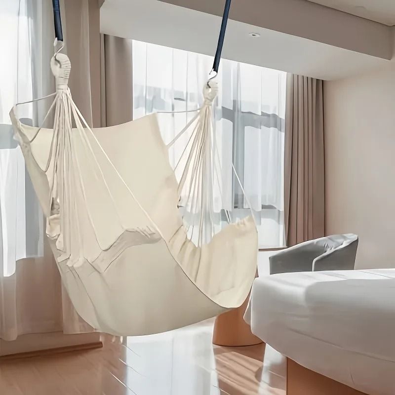 Hammock Chair Hanging Swing Chair Portable Outdoor Fabric Seat with Storage Bag