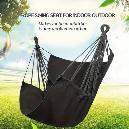 Hammock Chair Hanging Swing Chair Portable Outdoor Fabric Seat with Storage Bag