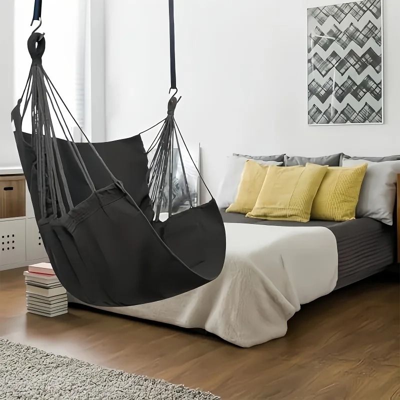 Hammock Chair Hanging Swing Chair Portable Outdoor Fabric Seat with Storage Bag