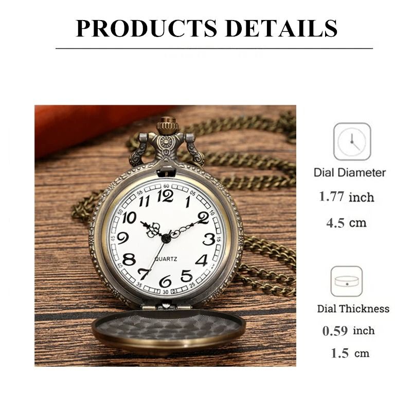 Steampunk Pocket Watch Vintage Train Quartz Pocket Watch Necklace Pendant