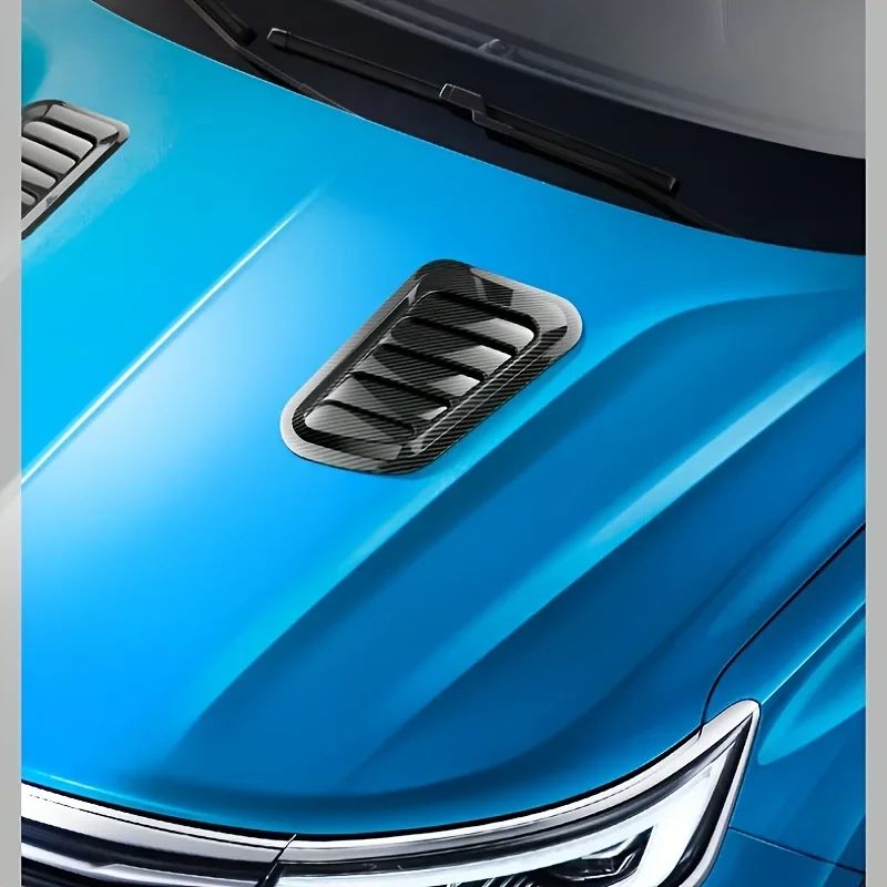 Carbon Fiber Car Decorative Air Vent Trim – Universal Car Hood Vent Sticker Set (2PCS)