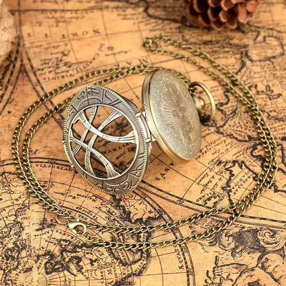 Eye Pendant Pocket Watch Vintage Quartz Necklace Retro Style Timepiece