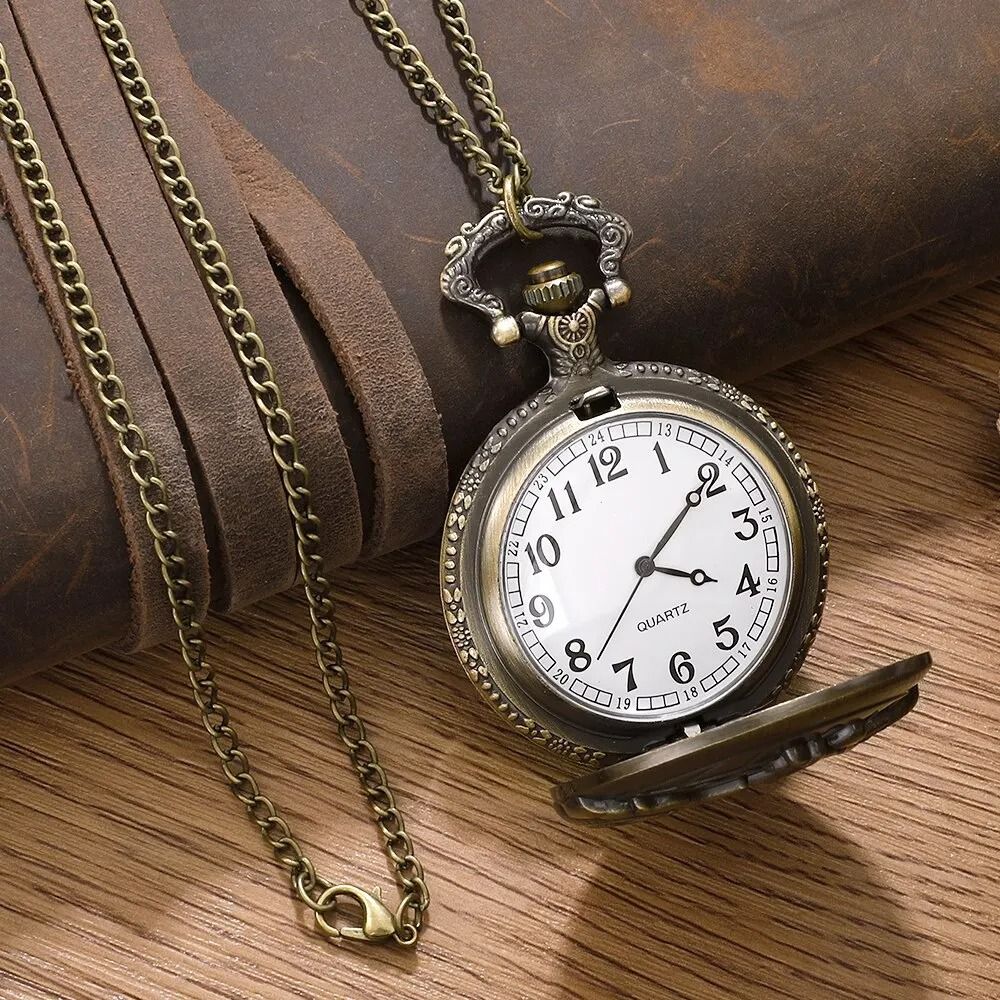 Retro Motorcycle Pocket Watch Quartz Vintage Motorbike Design Pendant Watch
