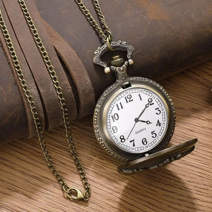 Retro Motorcycle Pocket Watch Quartz Vintage Motorbike Design Pendant Watch